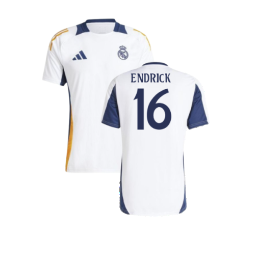 2024-2025 Real Madrid Training Tee (White) (Endrick 16)