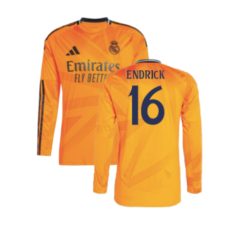 2024-2025 Real Madrid Long Sleeve Away Shirt (Endrick 16)