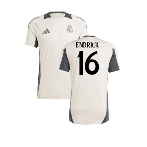2024-2025 Real Madrid EU Training Jersey (Putty Mauve) (Endrick 16)