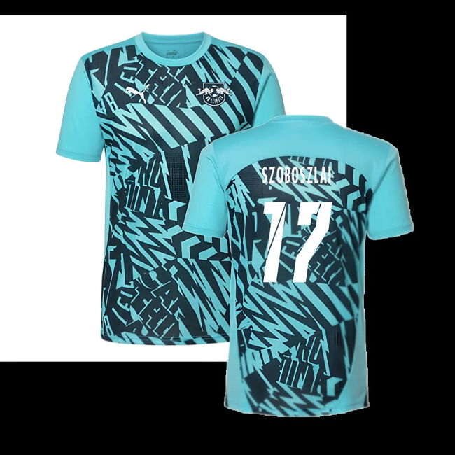 2024-2025 Red Bull Leipzig Pre-Match SS Shirt (Aqua) (Szoboszlai 17)