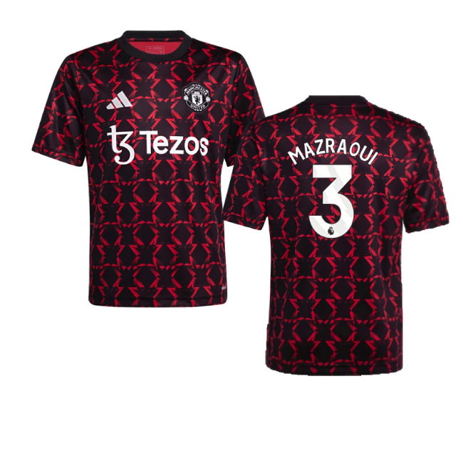 2024-2025 Man Utd Pre-Match Shirt (Black) - Kids (Mazraoui 3)