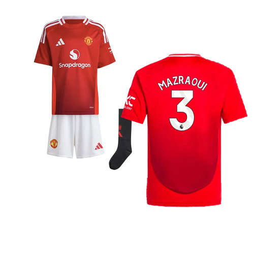 2024-2025 Man Utd Home Mini Kit (Mazraoui 3)