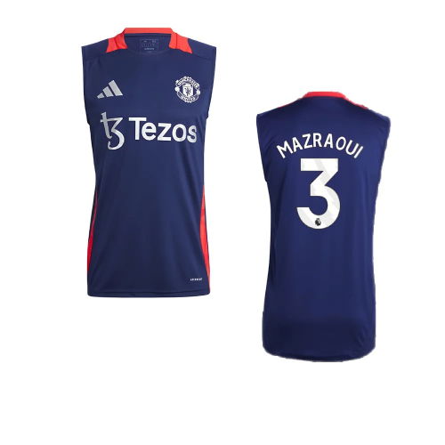 2024-2025 Man Utd Sleeveless Jersey (Night Indigo) (Mazraoui 3)