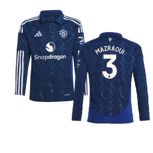 2024-2025 Man Utd Long Sleeve Away Shirt (Kids) (Mazraoui 3)