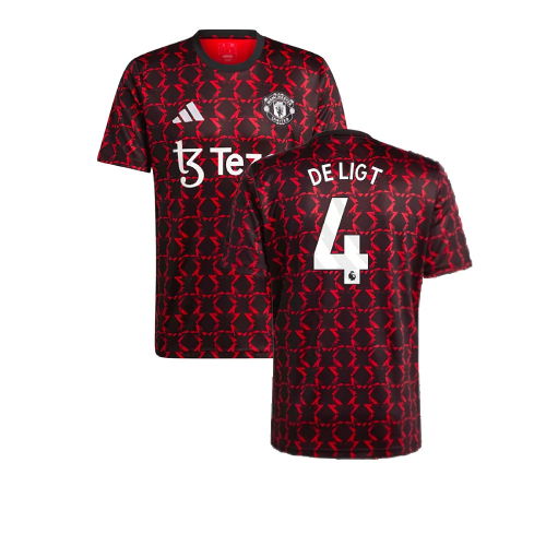 2024-2025 Man Utd Pre-Match Shirt (Black) (De Ligt 4)