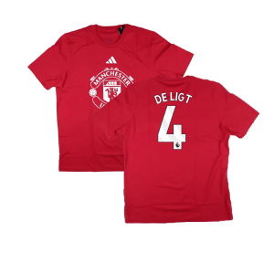 2024-2025 Man Utd DNA Graphic Tee (Red) (De Ligt 4)