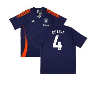 2024-2025 Man Utd Training Tee (Night Indigo) (De Ligt 4)