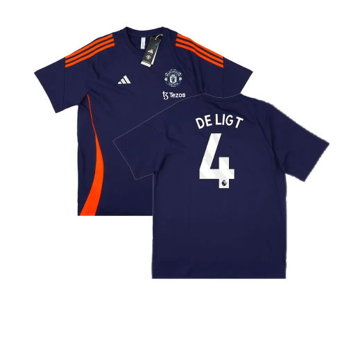 2024-2025 Man Utd Training Tee (Night Indigo) (De Ligt 4)