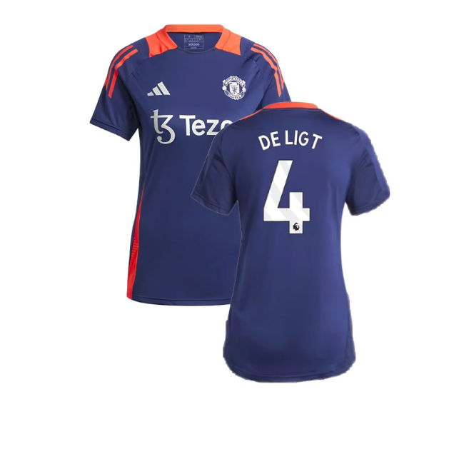 2024-2025 Man Utd Training Jersey (Night Indigo) - Womens (De Ligt 4)