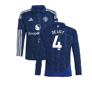2024-2025 Man Utd Long Sleeve Away Shirt (Kids) (De Ligt 4)