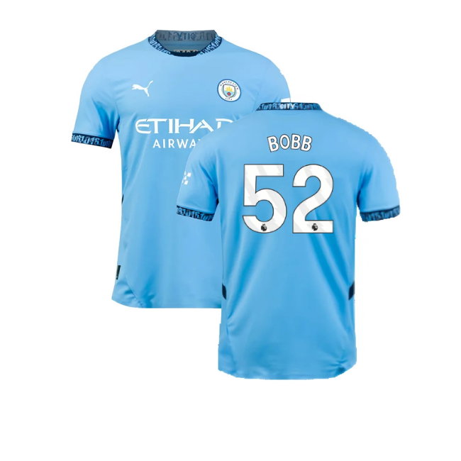 2024-2025 Man City Home Authentic Shirt (Bobb 52)