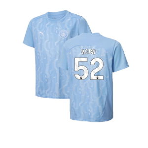 2024-2025 Man City Prematch SS Shirt (Light Blue) - Kids (Bobb 52)