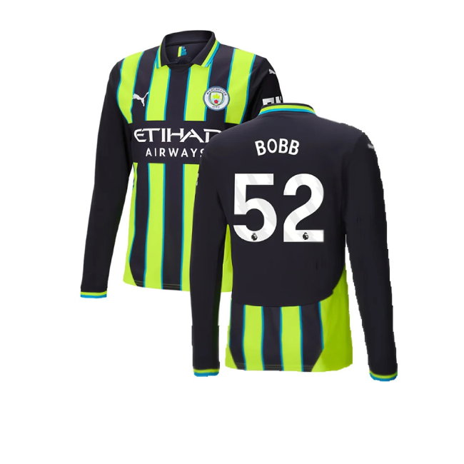 2024-2025 Man City Away Long Sleeve Shirt (Bobb 52)
