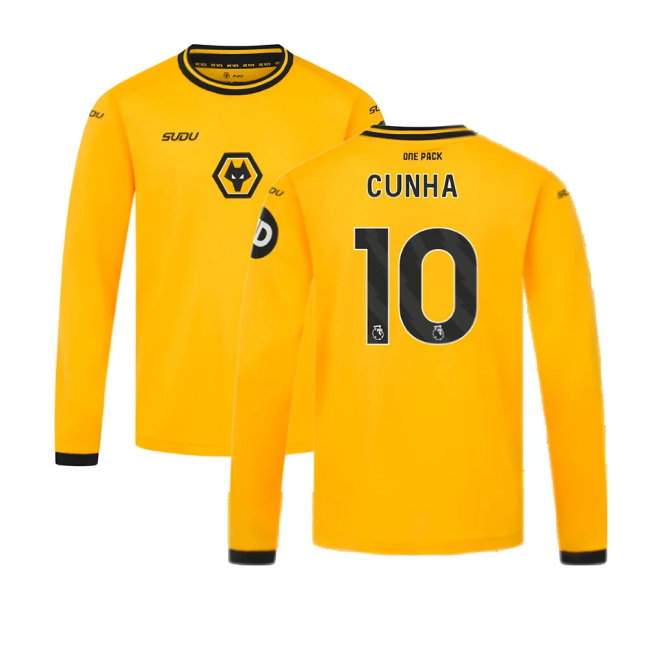 2024-2025 Wolves Long Sleeve Home Shirt (Kids) (Cunha 10)