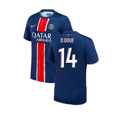 2024-2025 PSG Paris Saint Germain Home Shirt (Kids) (D.Doue 14)