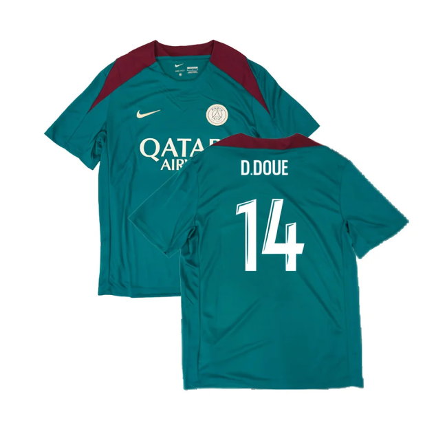 2024-2025 PSG Strike Dri-Fit Training Shirt (Teal) (D.Doue 14)