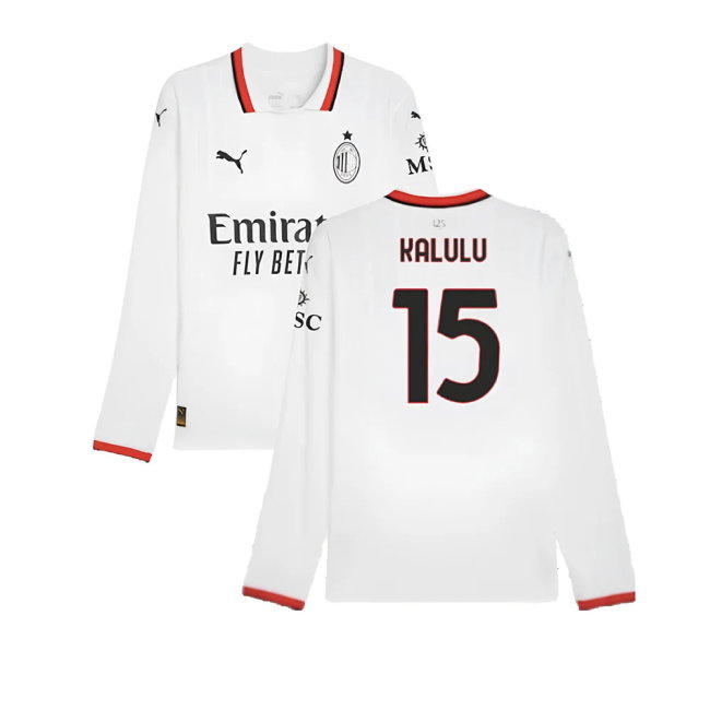 2024-2025 AC Milan Away Long Sleeve Shirt (Kalulu 15)