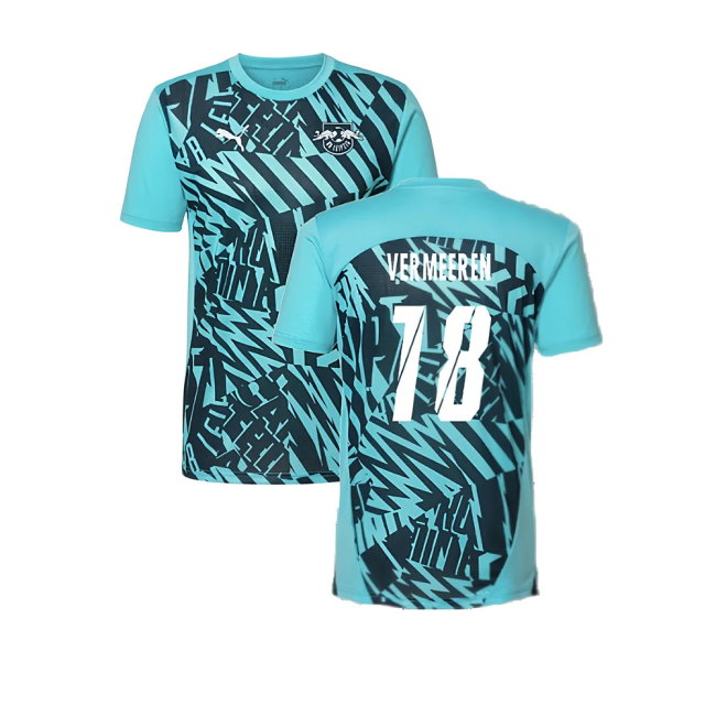 2024-2025 Red Bull Leipzig Pre-Match SS Shirt (Aqua) (Vermeeren 18)