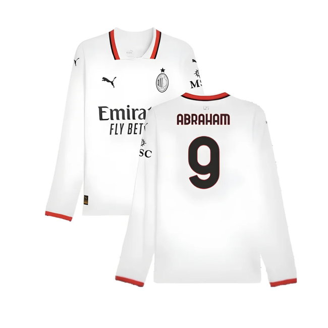 2024-2025 AC Milan Away Long Sleeve Shirt (Abraham 9)