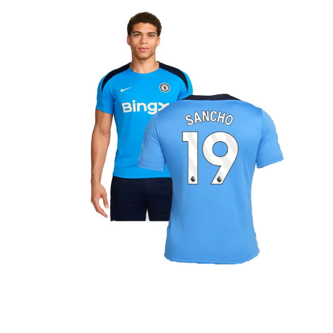 2024-2025 Chelsea Strike Dri-FIT Knit Shirt (Light Photo Blue) (Sancho 19)