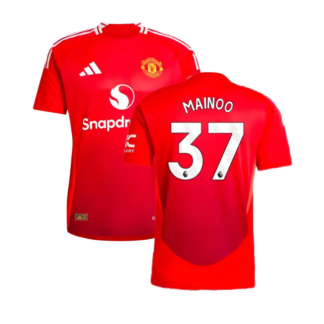 2024-2025 Man Utd Authentic Home Shirt (Mainoo 37)