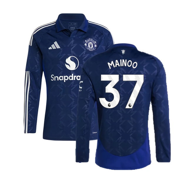 2024-2025 Man Utd Long Sleeve Away Shirt (Mainoo 37)