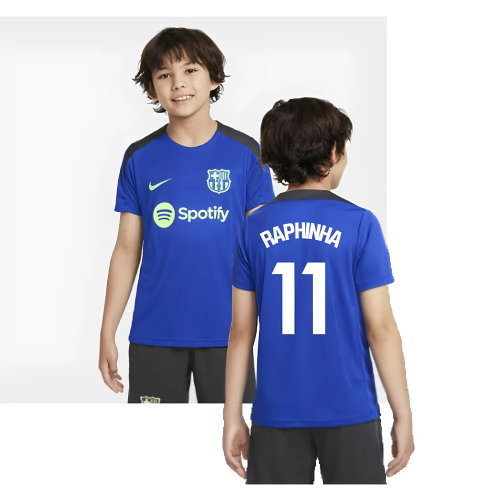 2024-2025 Barcelona Third Training Shirt (Blue) - Kids (Raphinha 11)