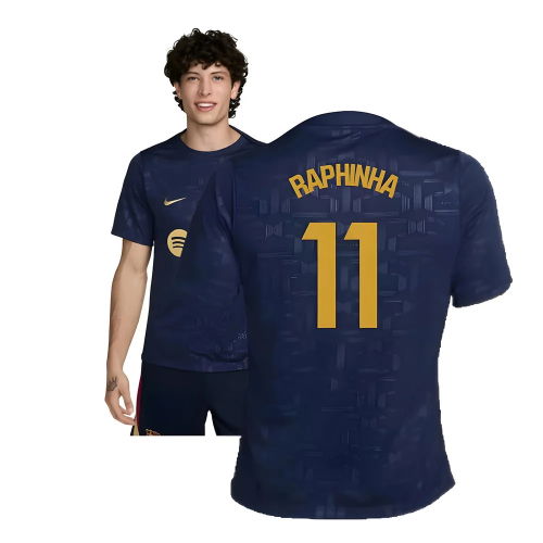 2024-2025 Barcelona Dri-Fit Academy Pro Pre-Match Top (Navy) (Raphinha 11)