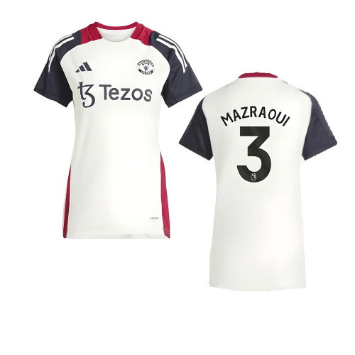 2025 Man Utd Training Jersey (Off White) - Womens (Mazraoui 3)