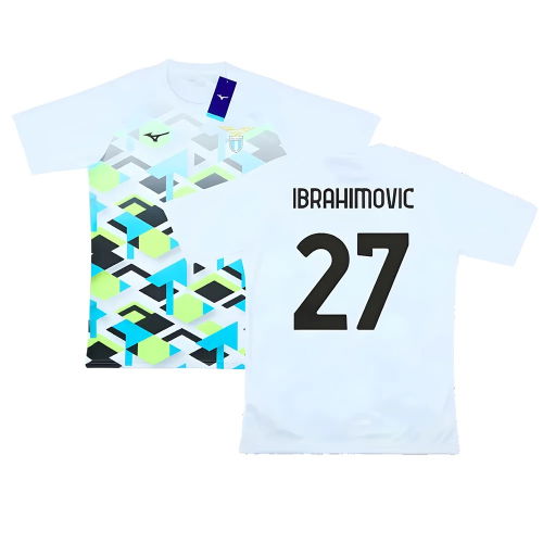 2024-2025 Lazio Pre-Match Jersey (White) (Ibrahimovic 27)