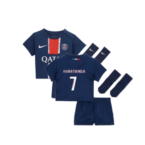 2024-2025 PSG Home Infants Baby Kit (Kvaratskhelia 7)