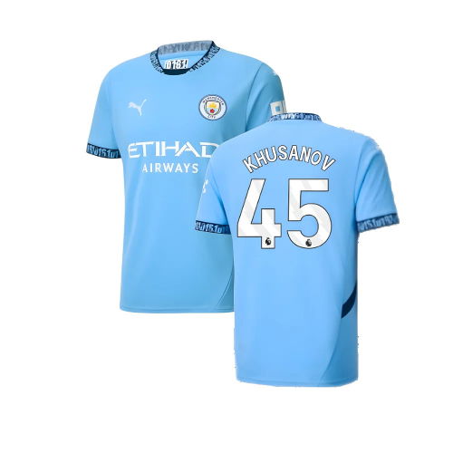 2024-2025 Man City Home Shirt (Khusanov 45)