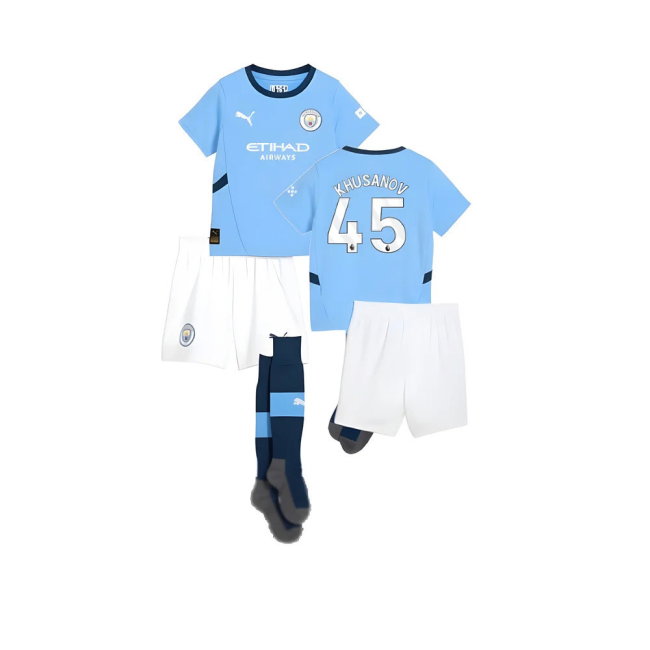 2024-2025 Man City Home Mini Kit (Khusanov 45)