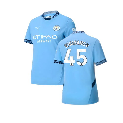 2024-2025 Man City Home Shirt (Womens) (Khusanov 45) 2024-2025 Man City Home Shirt (Womens) (Khusanov 45)