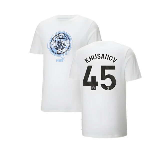 2024-2025 Man City ftblCulture Tee (White) (Khusanov 45)