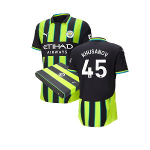 2024-2025 Man City Away Authentic Shirt w/packaging (Khusanov 45)