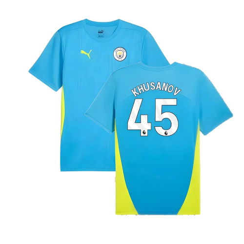 2024-2025 Man City Training Shirt (Magic Blue) (Khusanov 45)