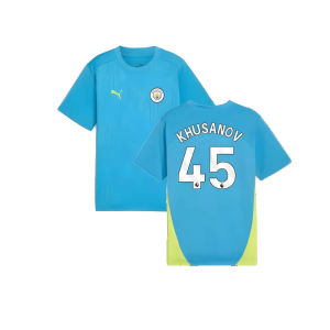 2024-2025 Man City Training Shirt (Magic Blue) - Kids (Khusanov 45)