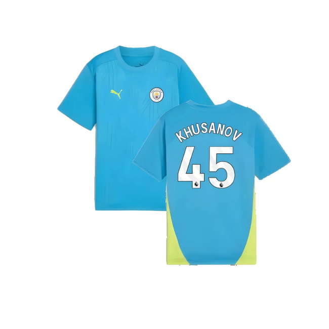 2024-2025 Man City Training Shirt (Magic Blue) - Kids (Khusanov 45)