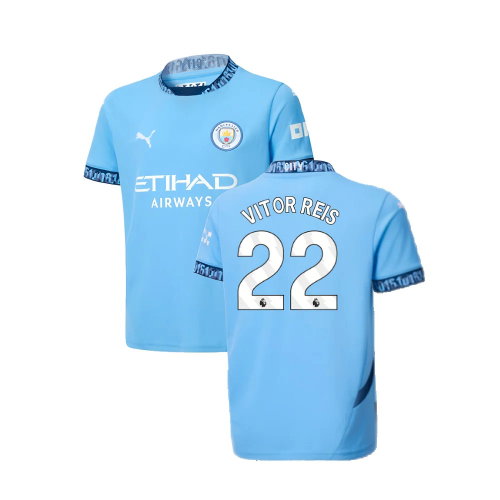2024-2025 Man City Home Shirt (Kids) (Vitor Reis 22) 2024-2025 Man City Home Shirt (Kids) (Vitor Reis 22)