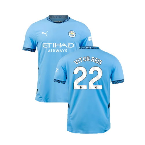 2024-2025 Man City Home Authentic Shirt (Vitor Reis 22)