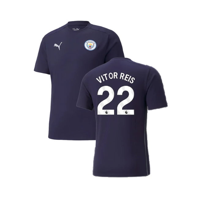 2024-2025 Man City Casuals Tee (Navy) (Vitor Reis 22)