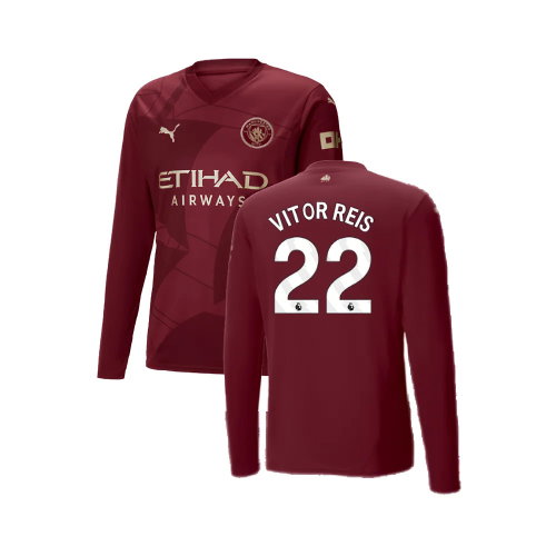 2024-2025 Man City Third Long Sleeve Shirt (Vitor Reis 22)