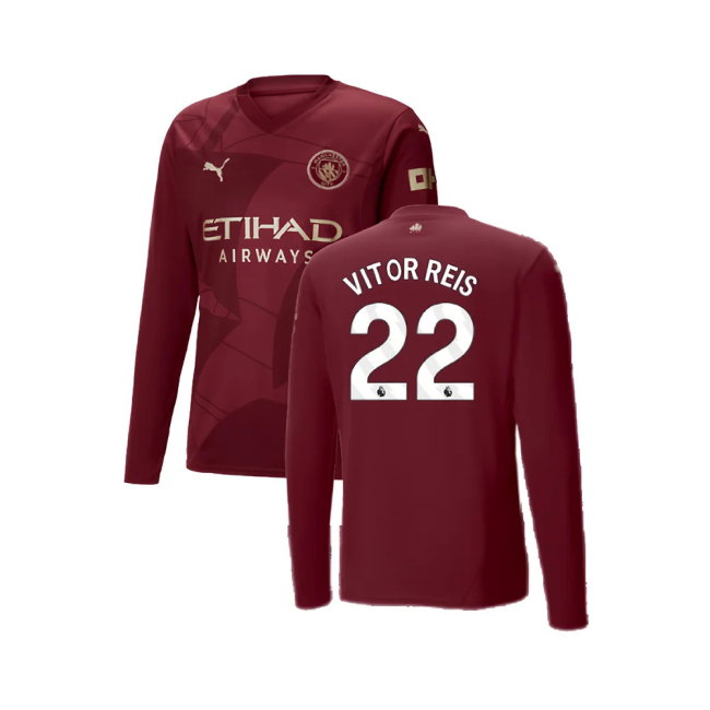2024-2025 Man City Third Long Sleeve Shirt (Vitor Reis 22)