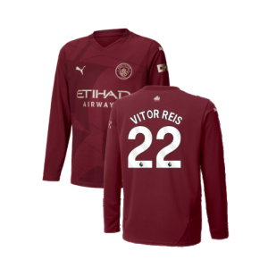2024-2025 Man City Third Long Sleeve Shirt (Kids) (Vitor Reis 22)