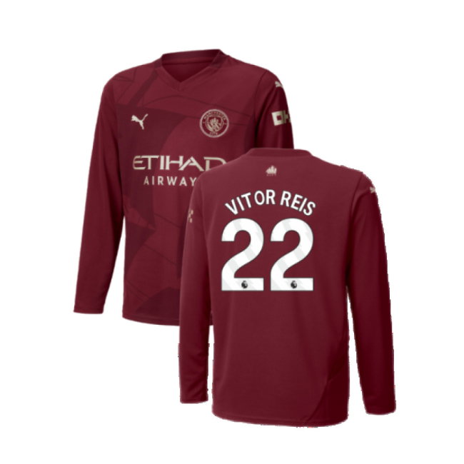 2024-2025 Man City Third Long Sleeve Shirt (Kids) (Vitor Reis 22)