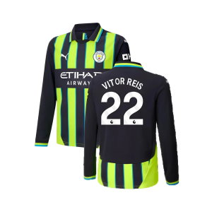 2024-2025 Man City Away Long Sleeve Shirt (Kids) (Vitor Reis 22)