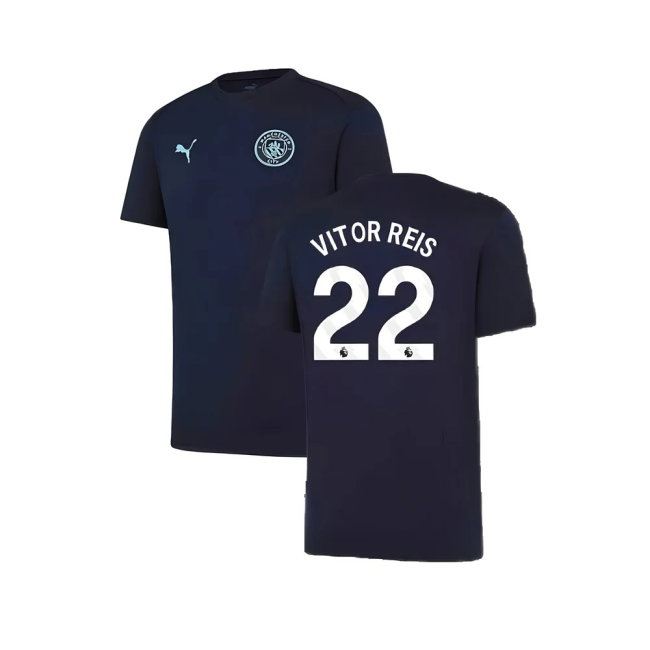 2024-2025 Man City Training Shirt (Inky Blue) - Kids (Vitor Reis 22)