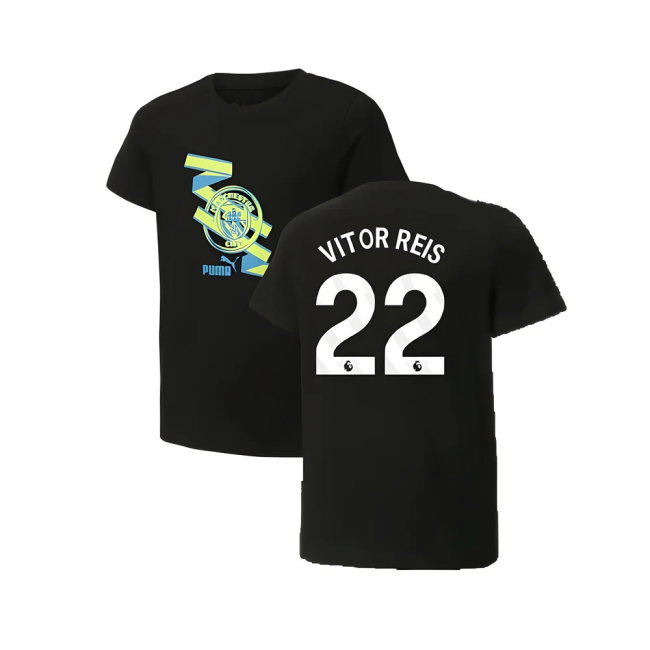 2024-2025 Man City ftblCulture Tee (Black) (Vitor Reis 22)