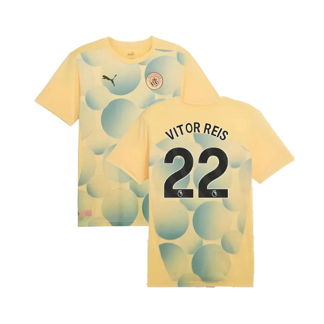 2024-2025 Man City Prematch SS Shirt (Flaxen) (Vitor Reis 22)